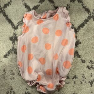 Next Direct Pink One-Piece with Peach Polka Dots